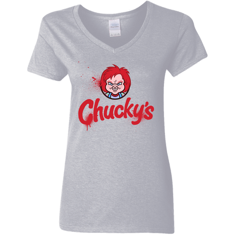 T-Shirts Sport Grey / S Chuckys Logo Women's V-Neck T-Shirt