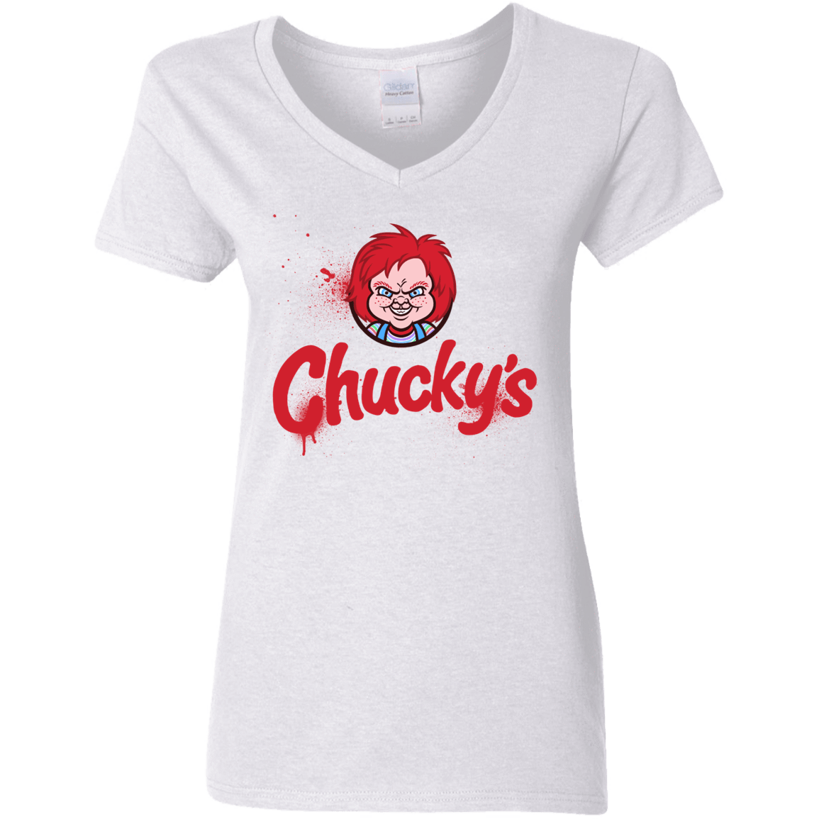 T-Shirts White / S Chuckys Logo Women's V-Neck T-Shirt