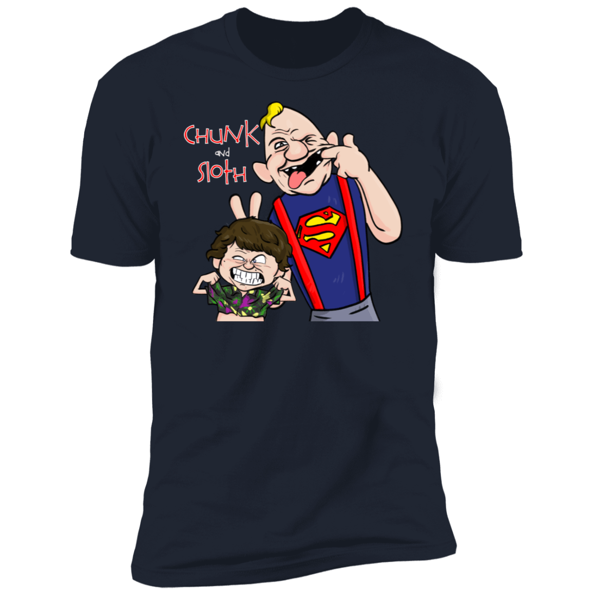 T-Shirts Midnight Navy / S Chunk And Sloth Men's Premium T-Shirt