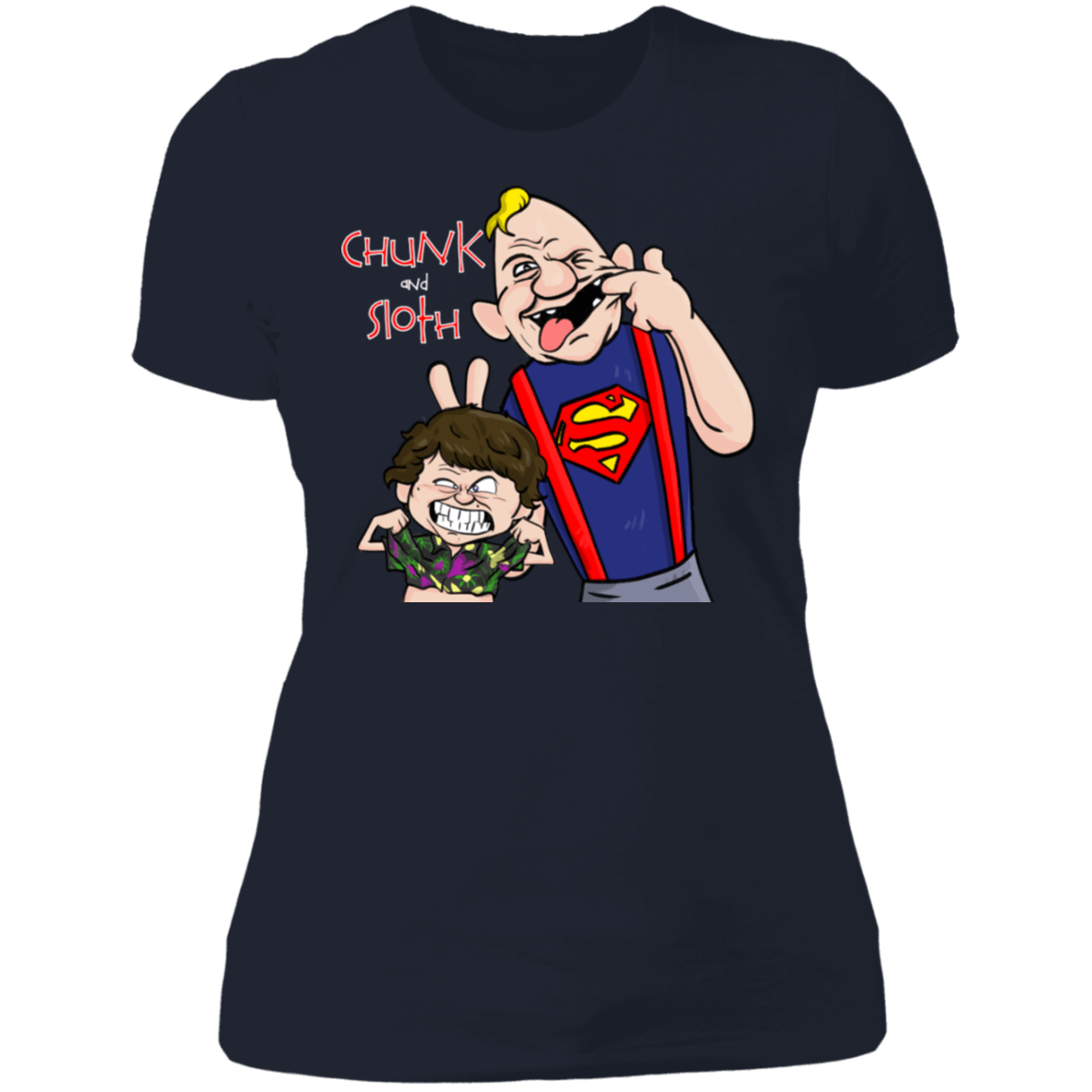 T-Shirts Midnight Navy / S Chunk And Sloth Women's Premium T-Shirt