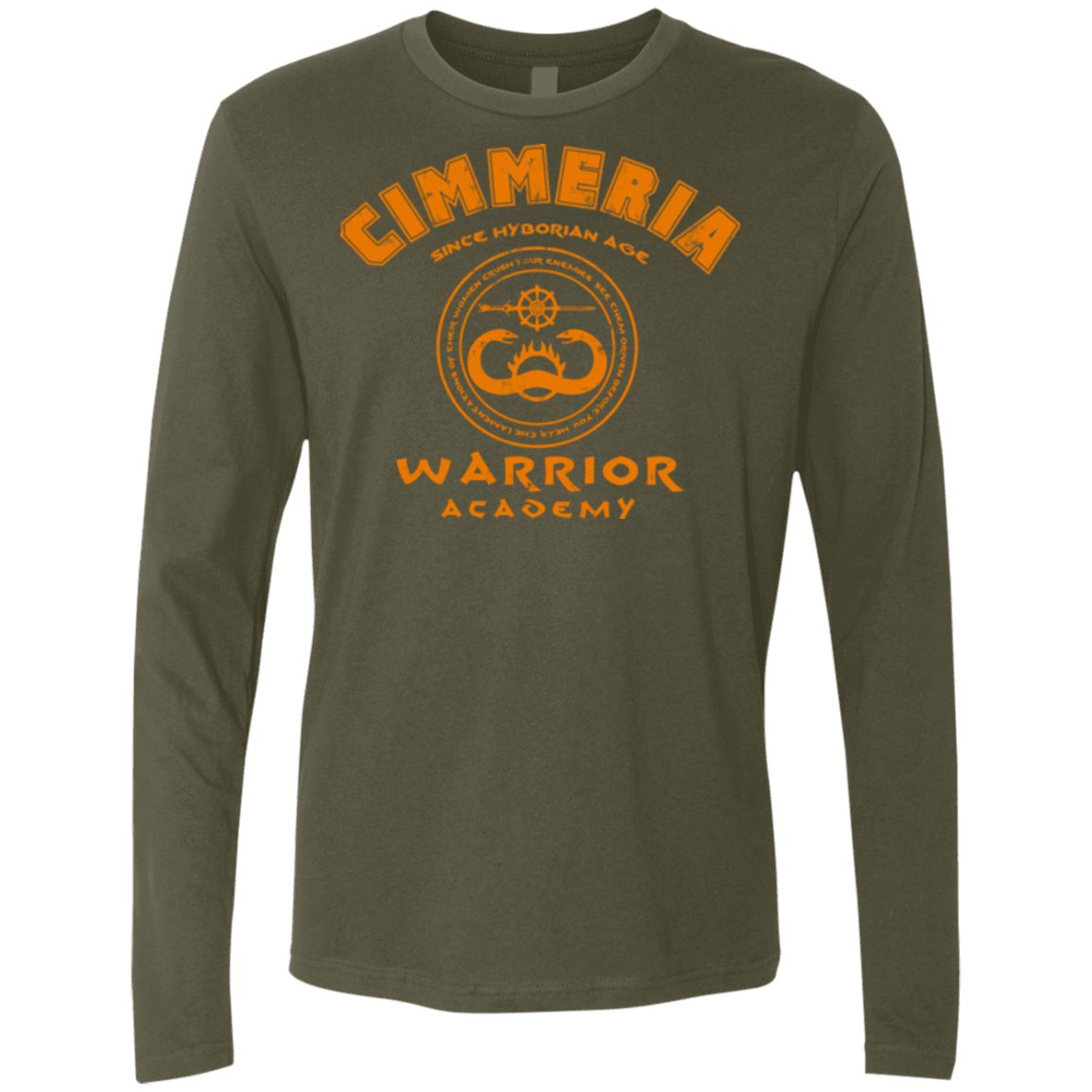 T-Shirts Military Green / Small Cimmeria Warrior Academy Men's Premium Long Sleeve