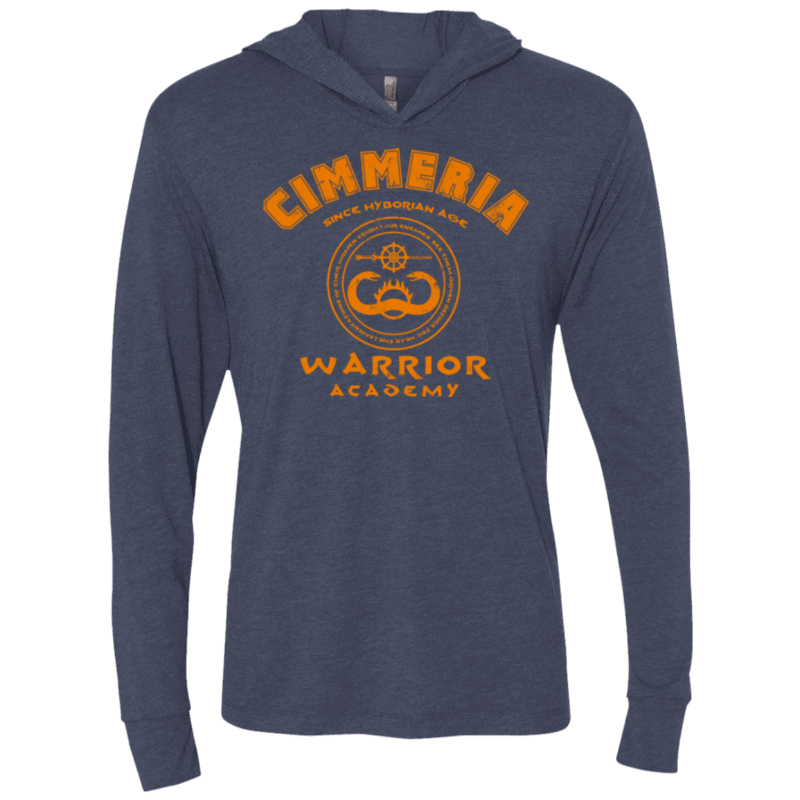 T-Shirts Vintage Navy / X-Small Cimmeria Warrior Academy Triblend Long Sleeve Hoodie Tee