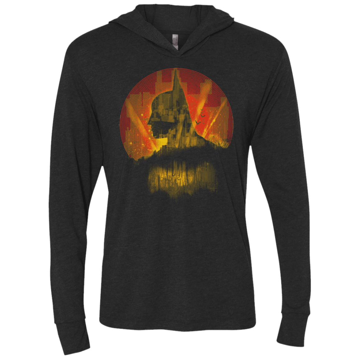 City Knight Doc Orange Triblend Long Sleeve Hoodie Tee