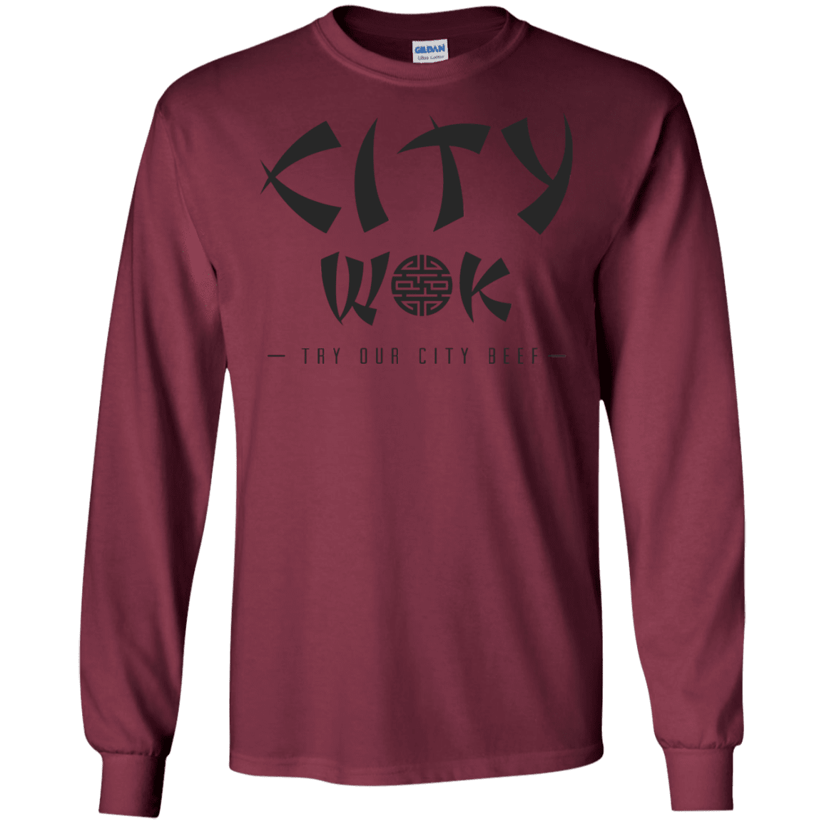 T-Shirts Maroon / S City Wok Men's Long Sleeve T-Shirt
