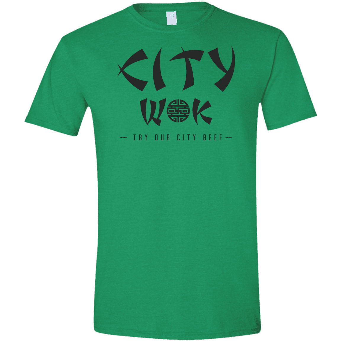 T-Shirts Heather Irish Green / S City Wok Men's Semi-Fitted Softstyle