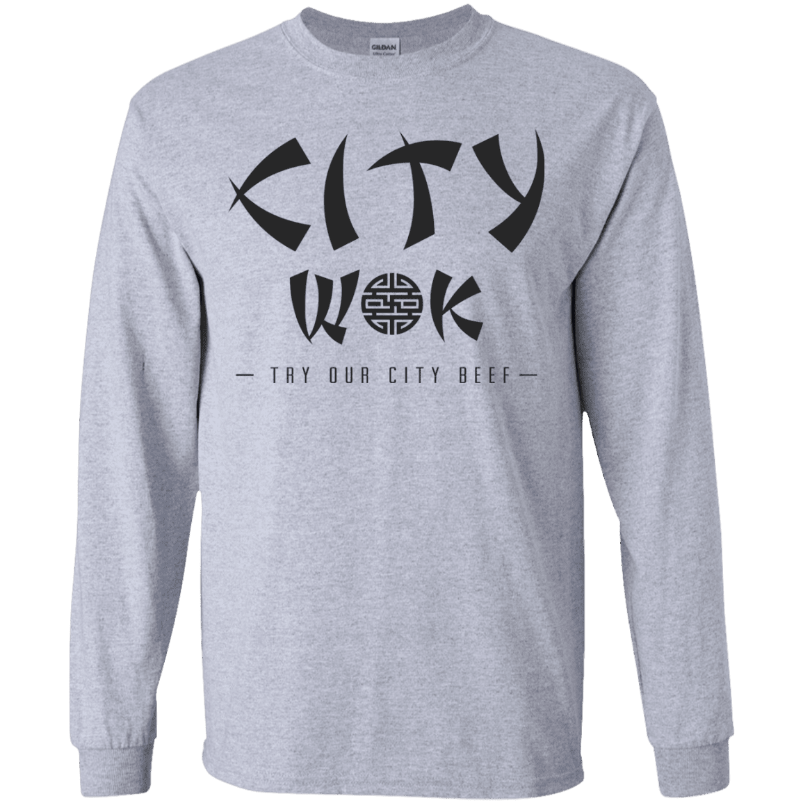 T-Shirts Sport Grey / YS City Wok Youth Long Sleeve T-Shirt