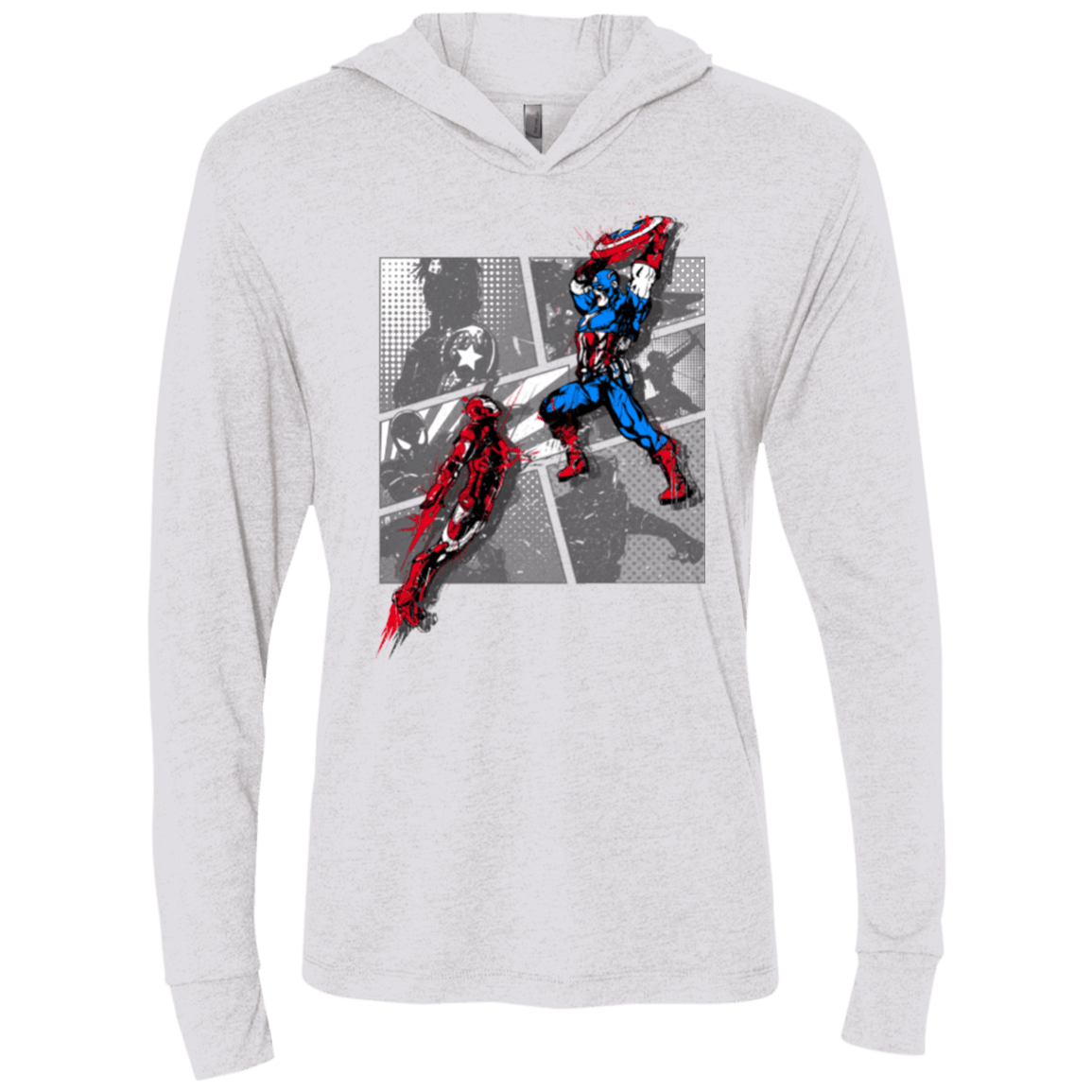 T-Shirts Heather White / X-Small CIVIL WAR Triblend Long Sleeve Hoodie Tee