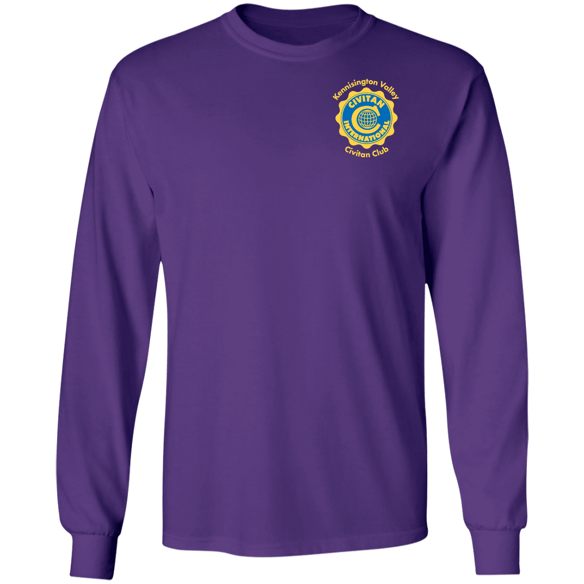 T-Shirts Purple / S Civitan Front-Rear Printed Gildan LS T-Shirt