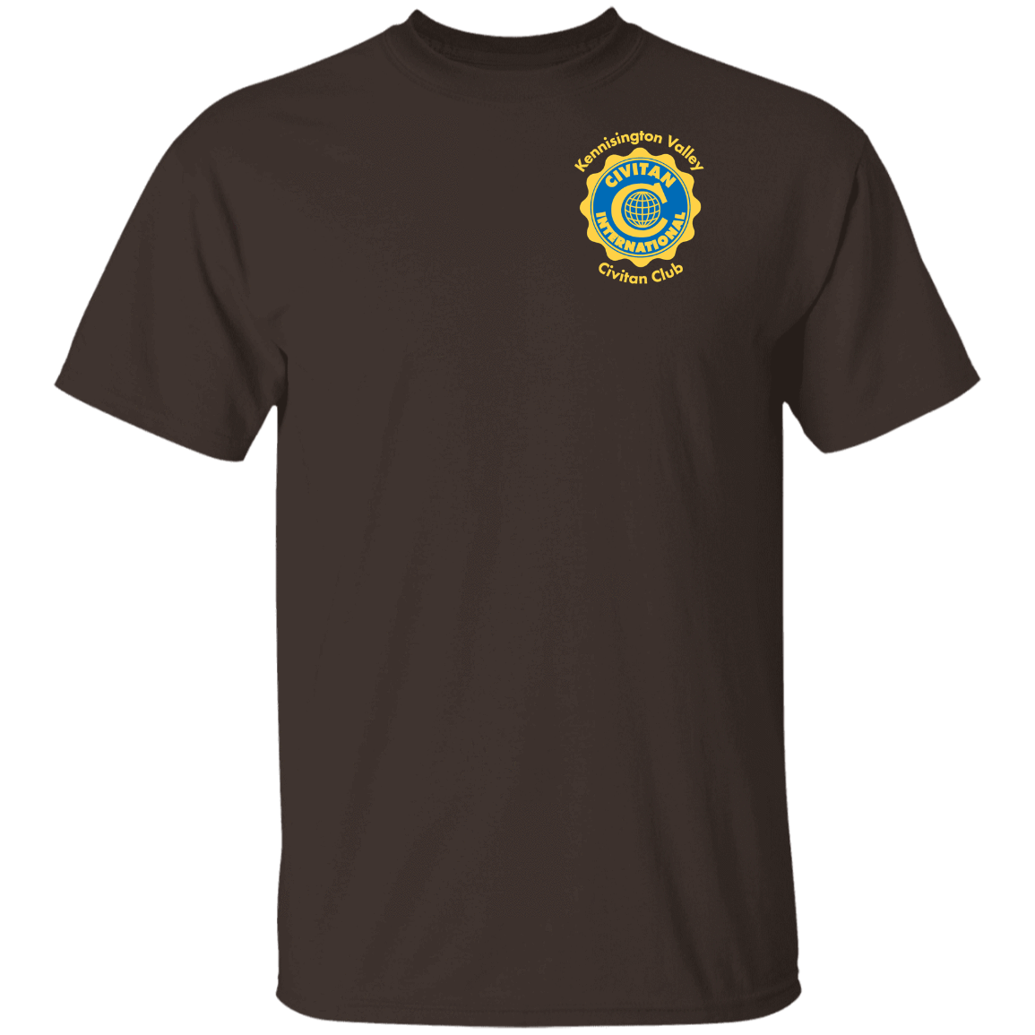T-Shirts Dark Chocolate / S Civitan Front-Rear Printed Gildan T-Shirt