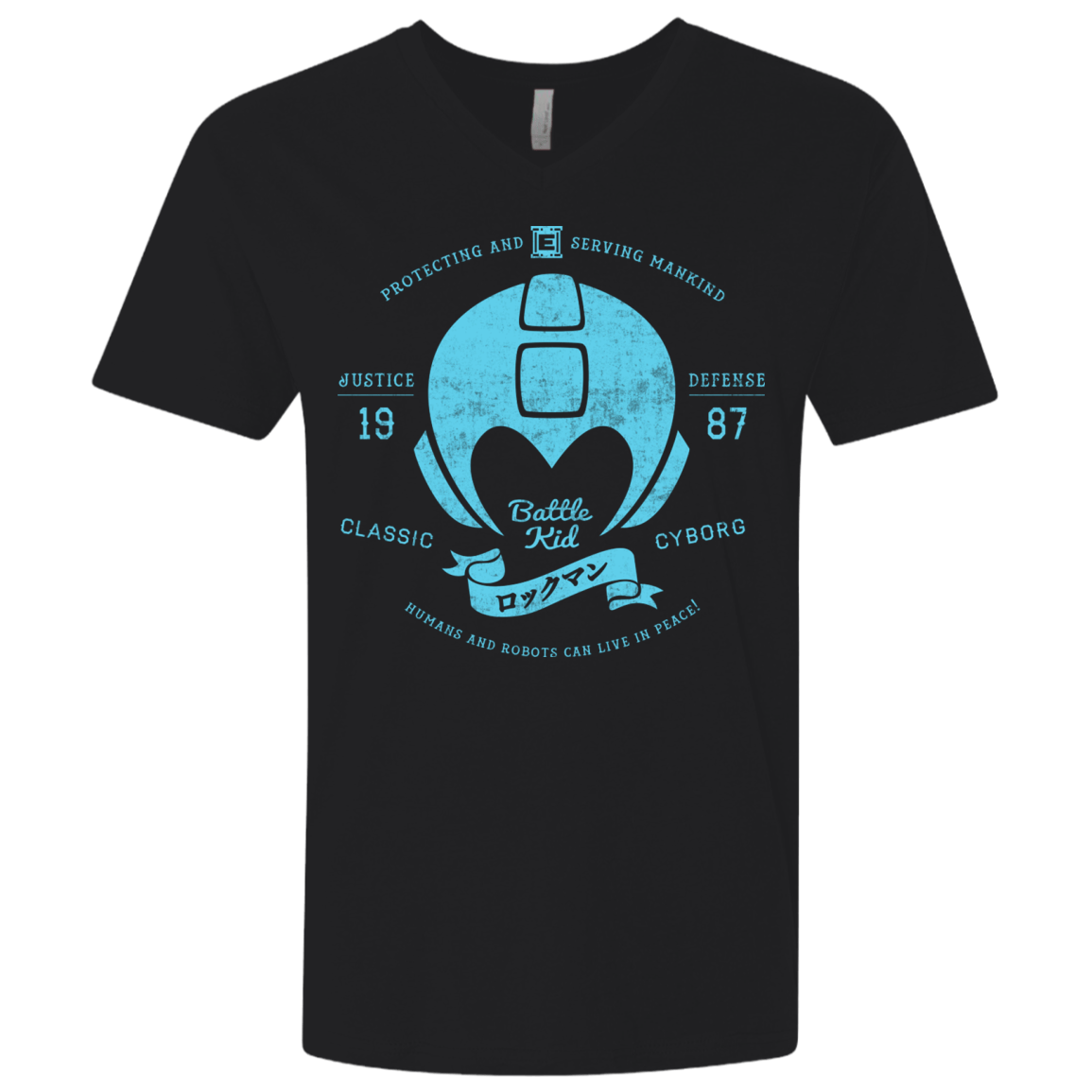 T-Shirts Black / X-Small Classic Cyborg 600 Men's Premium V-Neck