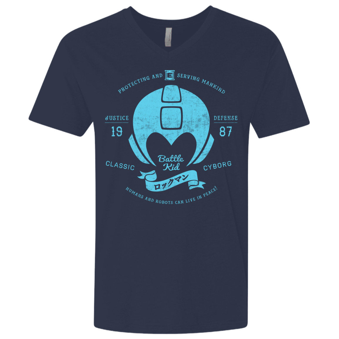 T-Shirts Midnight Navy / X-Small Classic Cyborg 600 Men's Premium V-Neck