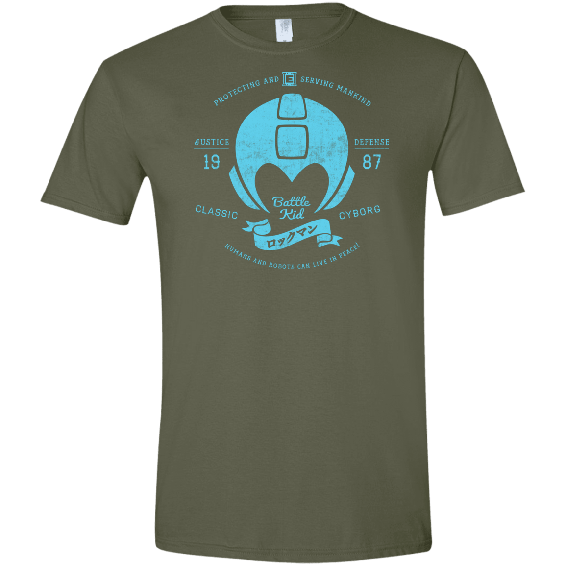 T-Shirts Military Green / S Classic Cyborg 600 Men's Semi-Fitted Softstyle