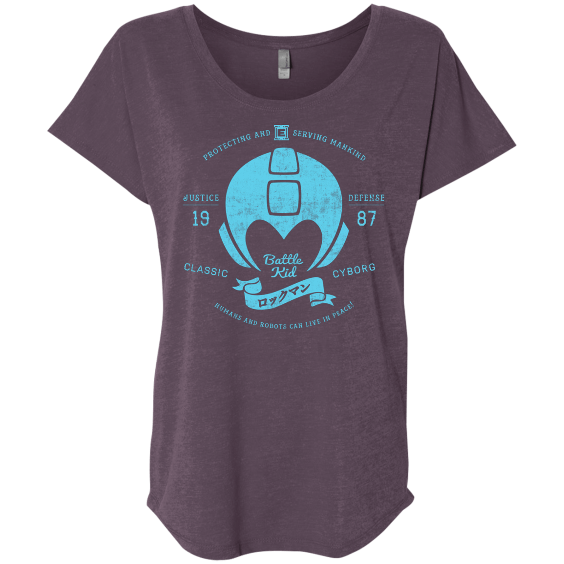T-Shirts Vintage Purple / X-Small Classic Cyborg 600 Triblend Dolman Sleeve