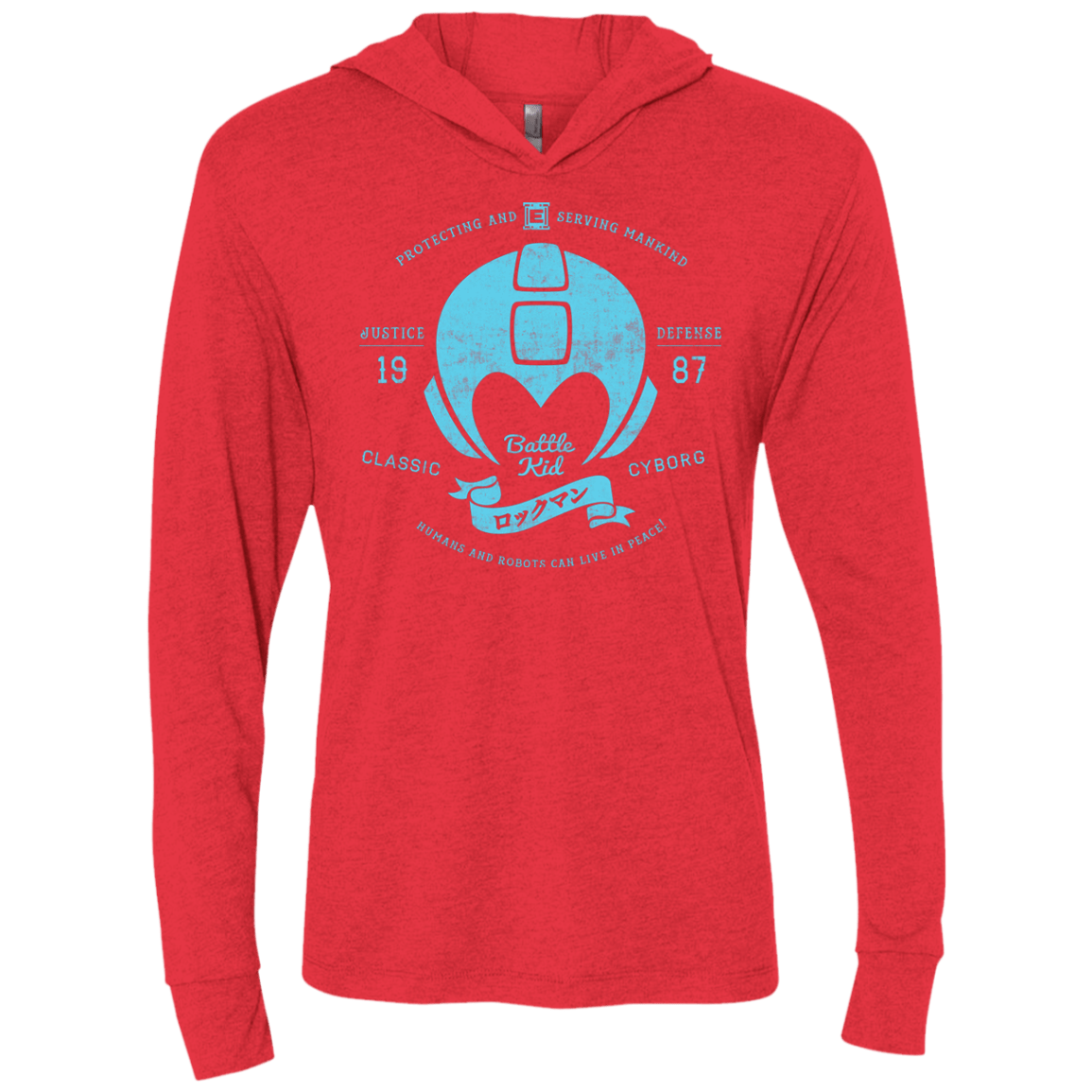 T-Shirts Vintage Red / X-Small Classic Cyborg 600 Triblend Long Sleeve Hoodie Tee