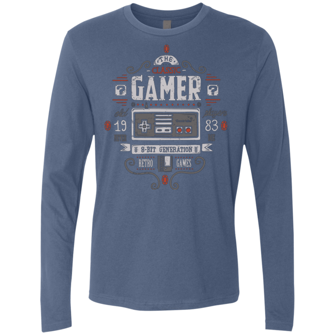 T-Shirts Indigo / Small Classic Gamer Men's Premium Long Sleeve