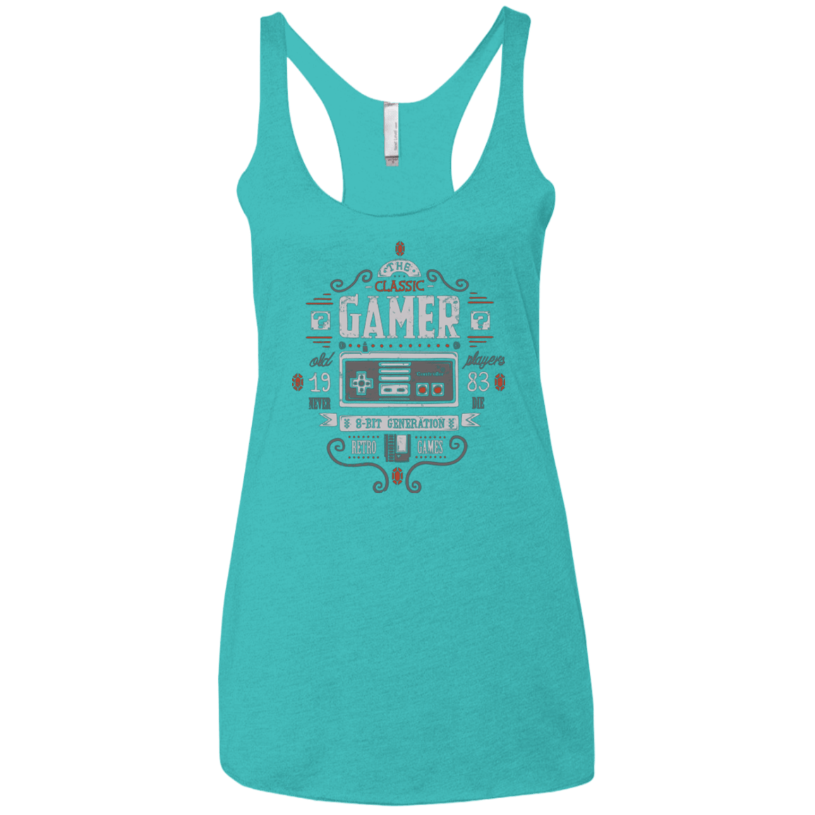 T-Shirts Tahiti Blue / X-Small Classic Gamer Women's Triblend Racerback Tank