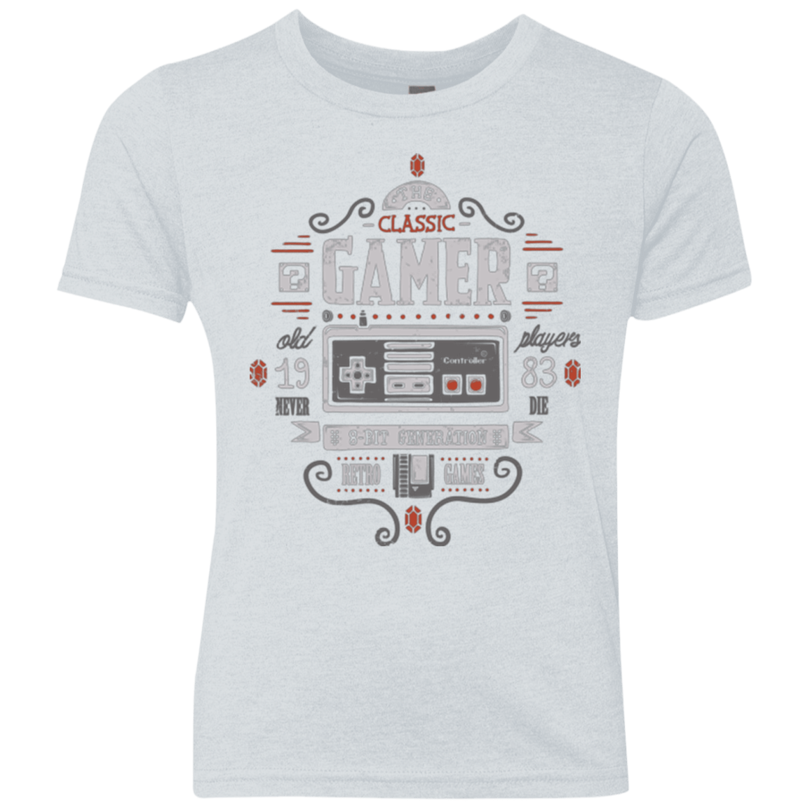 T-Shirts Heather White / YXS Classic Gamer Youth Triblend T-Shirt