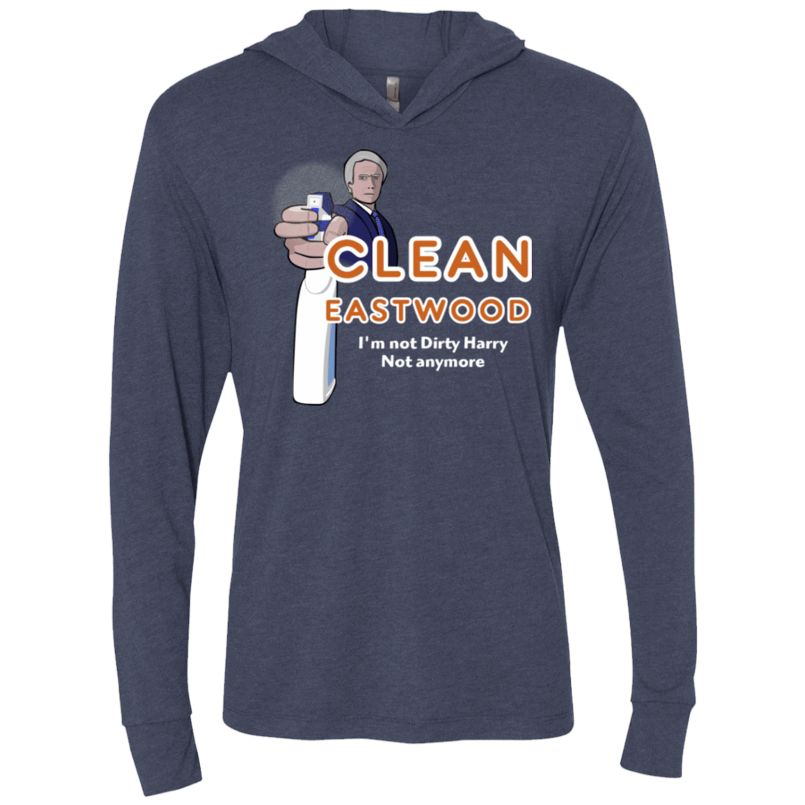 T-Shirts Vintage Navy / X-Small Clean Eastwood Triblend Long Sleeve Hoodie Tee