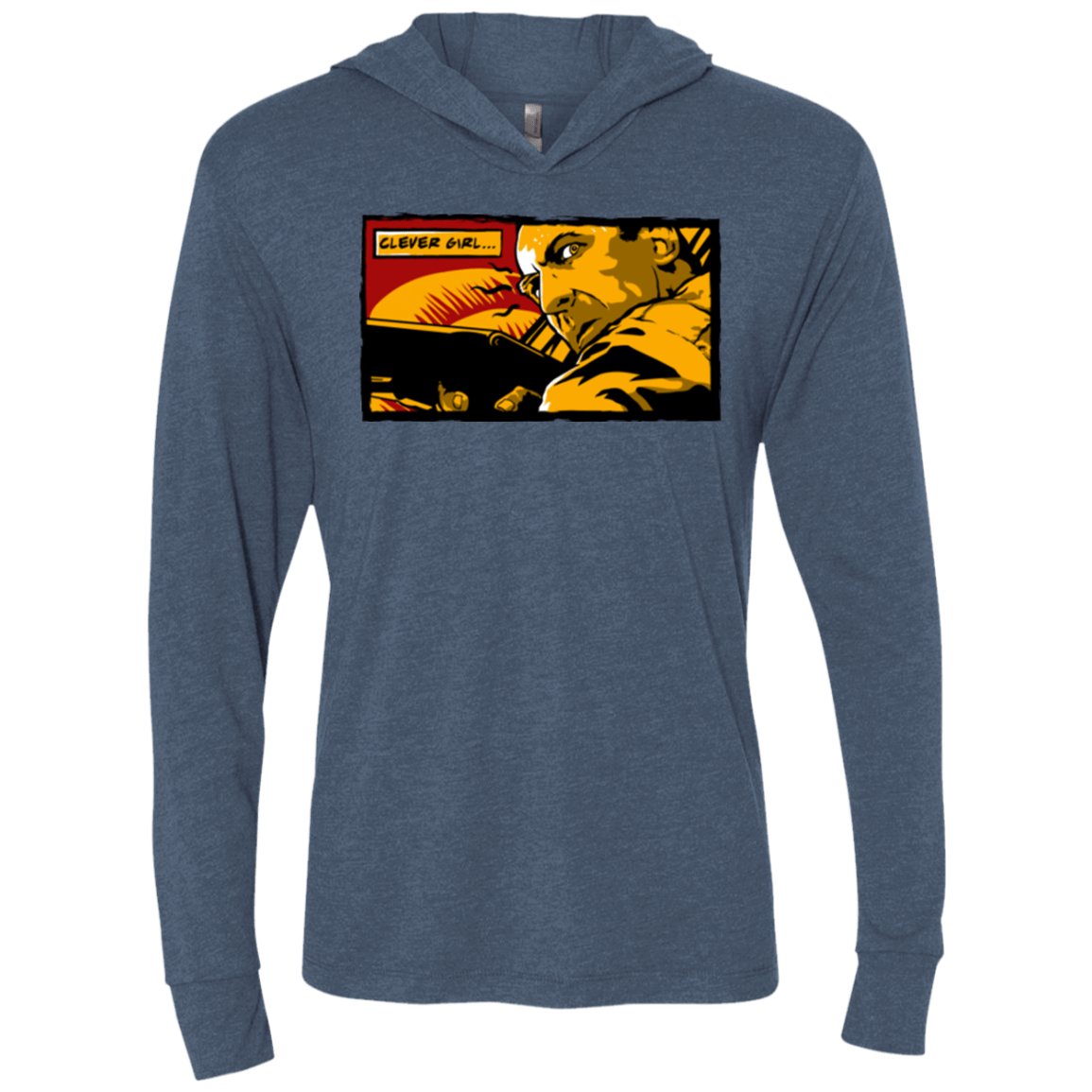 T-Shirts Indigo / X-Small Clever Girl Triblend Long Sleeve Hoodie Tee