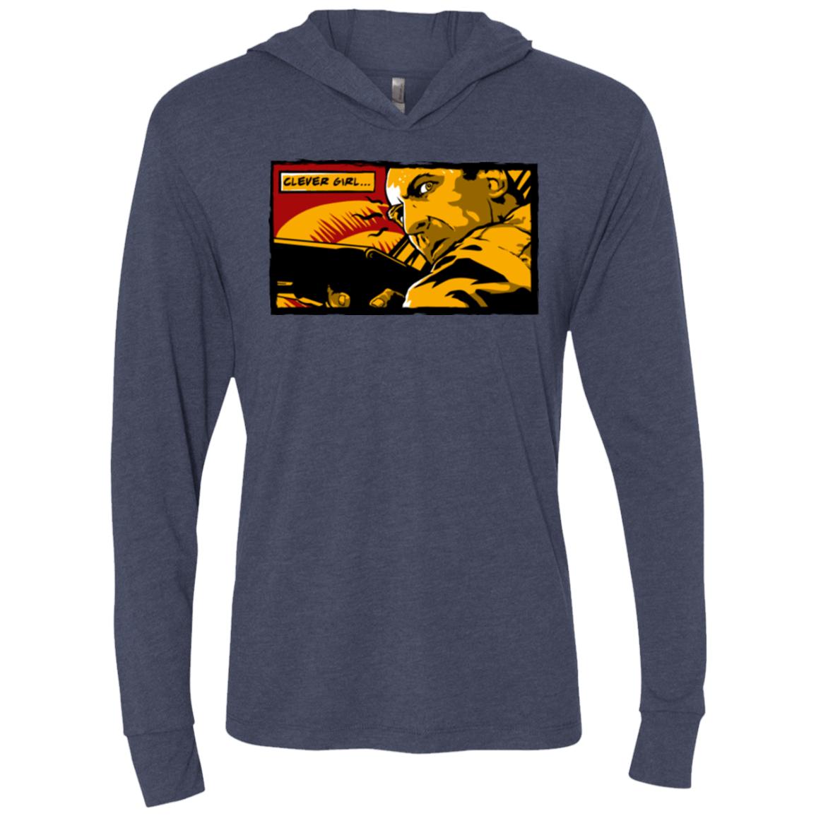 T-Shirts Vintage Navy / X-Small Clever Girl Triblend Long Sleeve Hoodie Tee