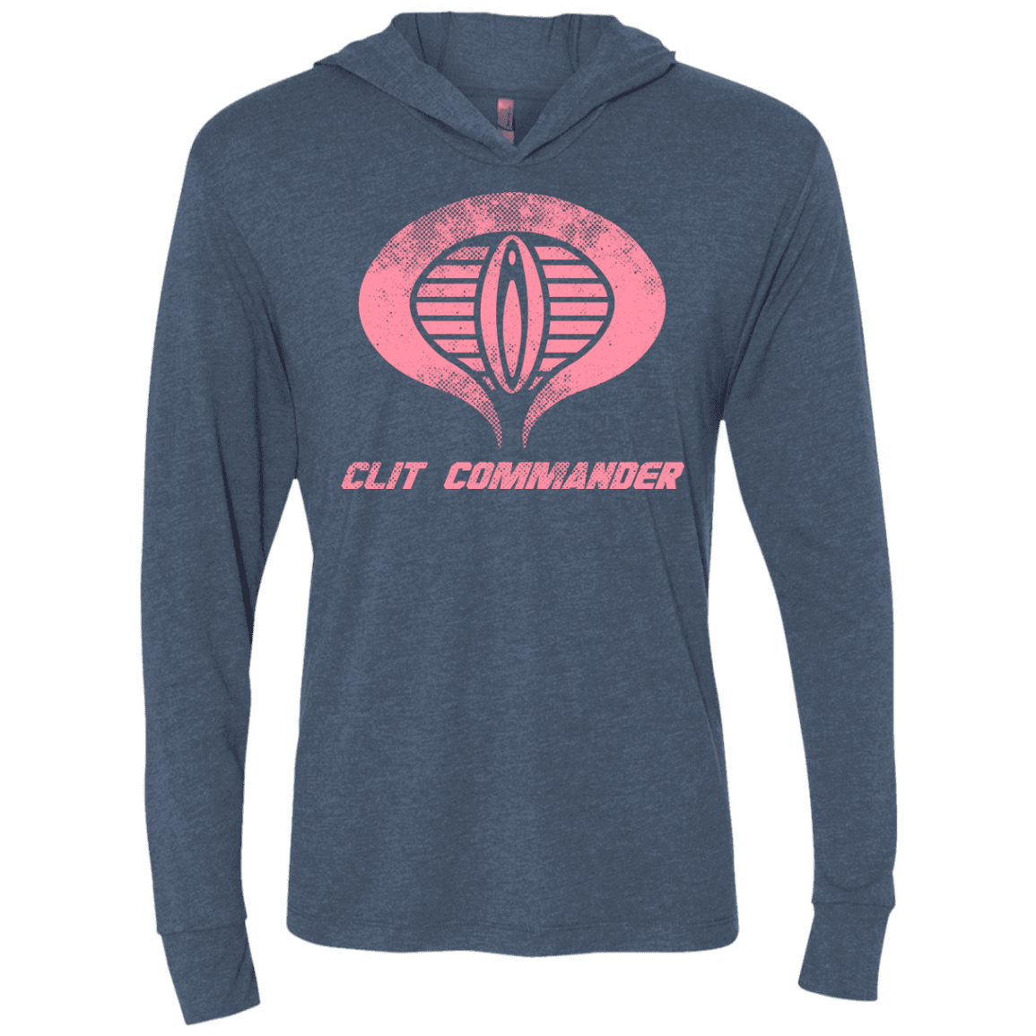 T-Shirts Indigo / X-Small Clit Commander Triblend Long Sleeve Hoodie Tee