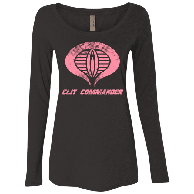 T-Shirts Vintage Black / Small Clit Commander Women's Triblend Long Sleeve Shirt