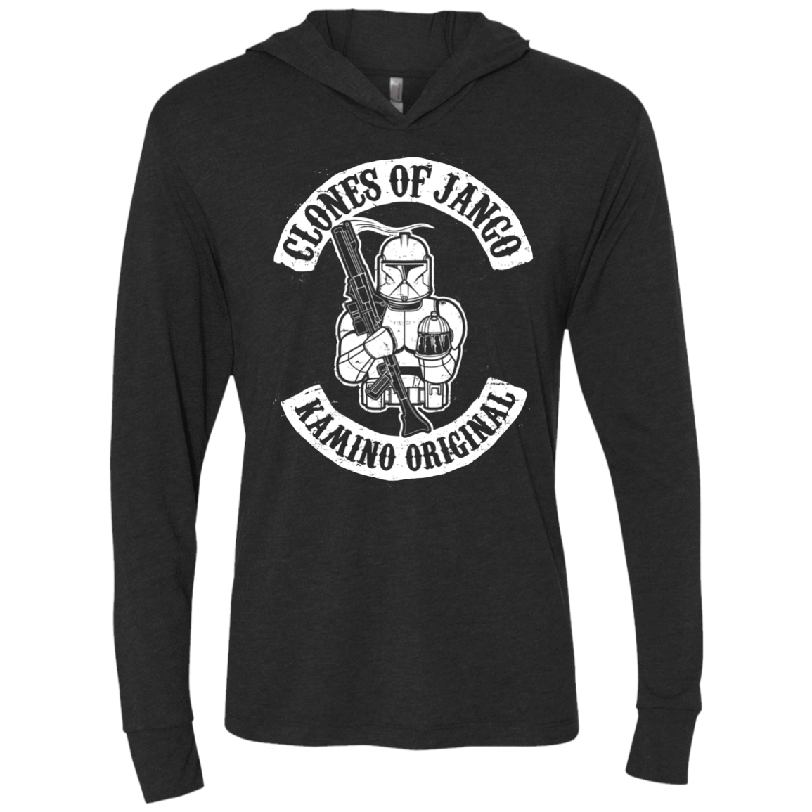 T-Shirts Vintage Black / X-Small Clones of Jango Triblend Long Sleeve Hoodie Tee
