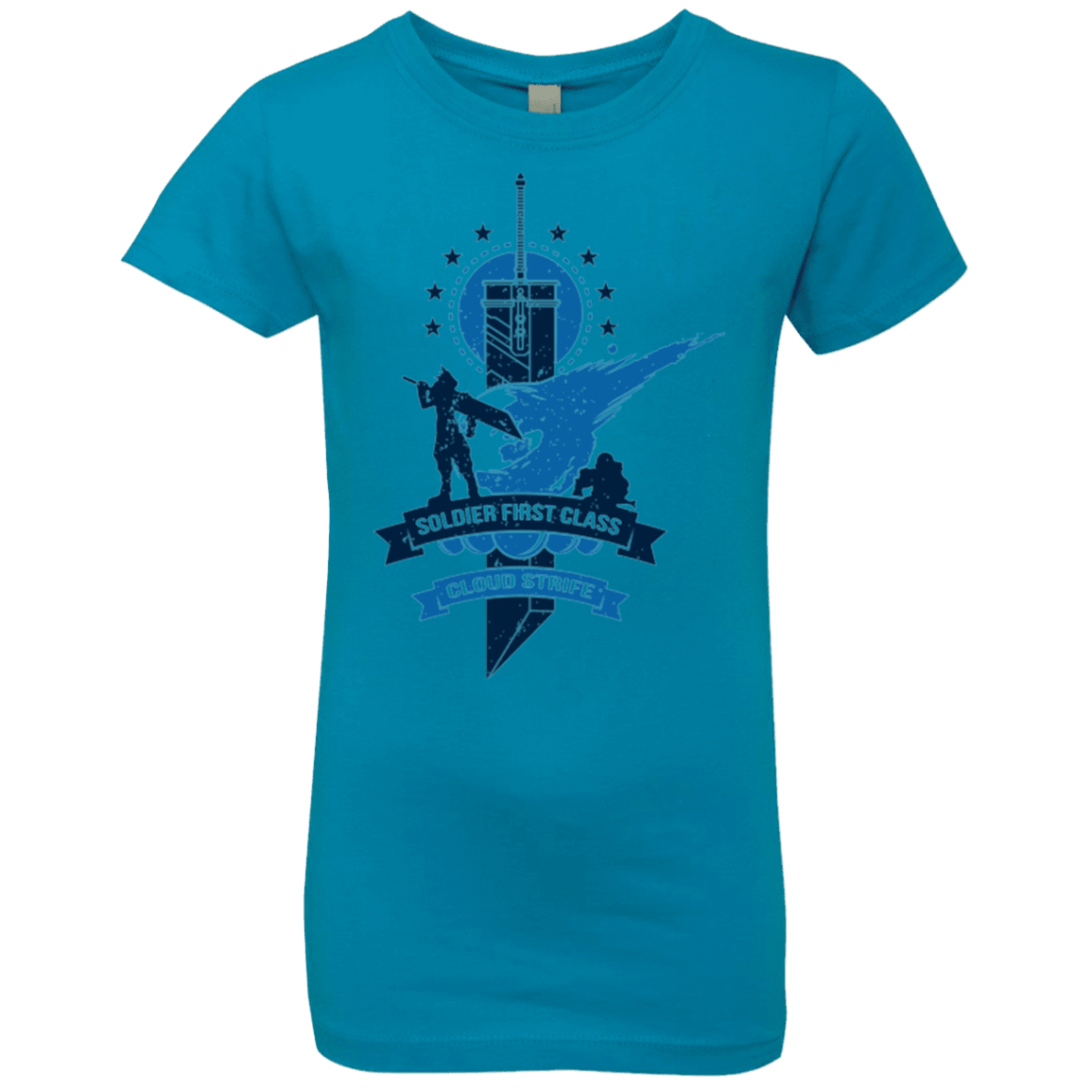 T-Shirts Turquoise / YXS Cloud Strife White Girls Premium T-Shirt