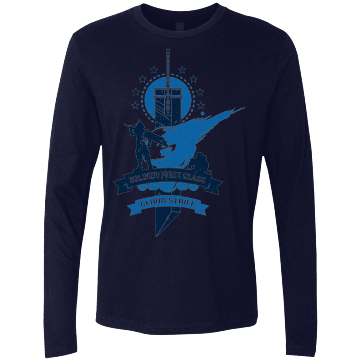 T-Shirts Midnight Navy / Small Cloud Strife White Men's Premium Long Sleeve