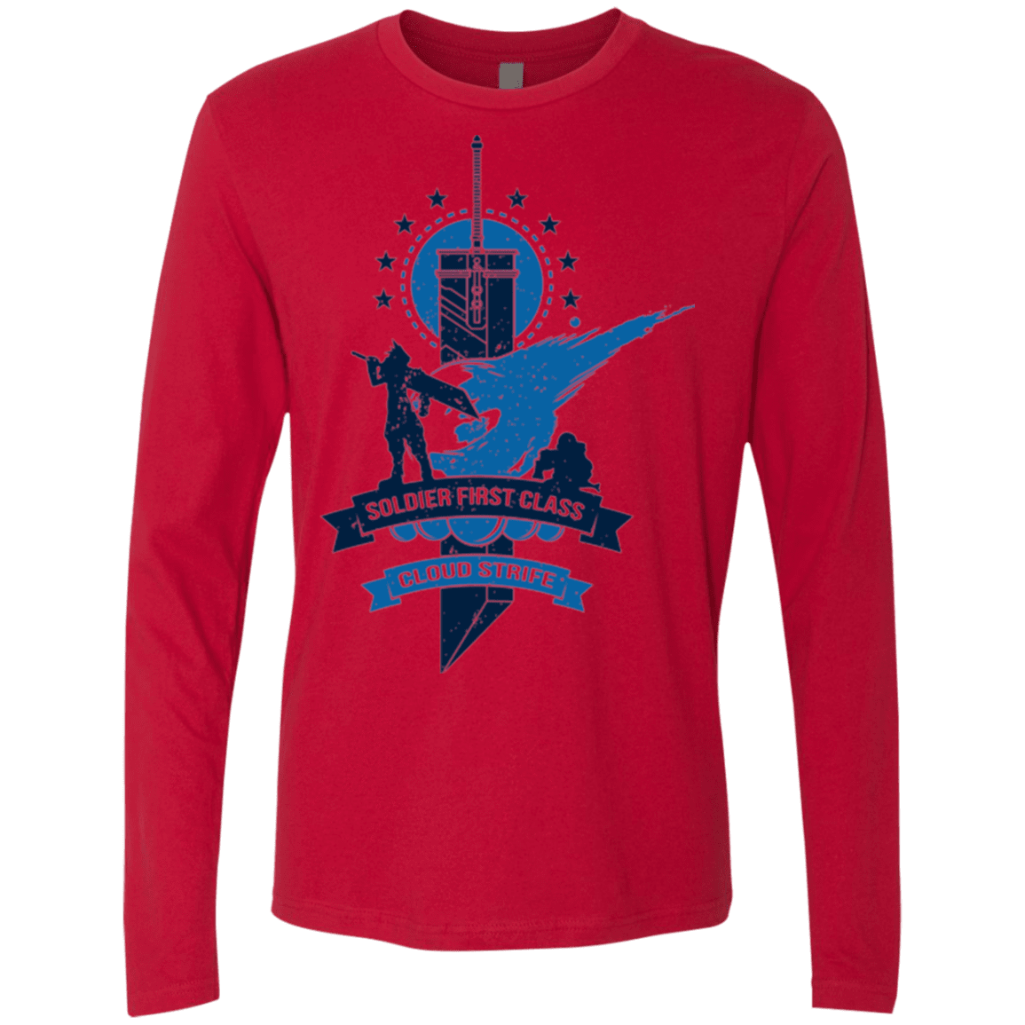 T-Shirts Red / Small Cloud Strife White Men's Premium Long Sleeve