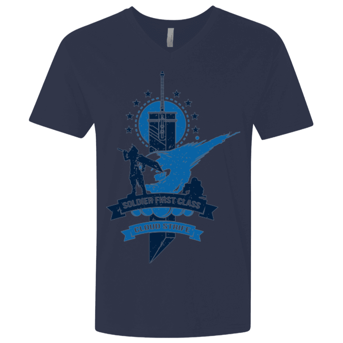T-Shirts Midnight Navy / X-Small Cloud Strife White Men's Premium V-Neck