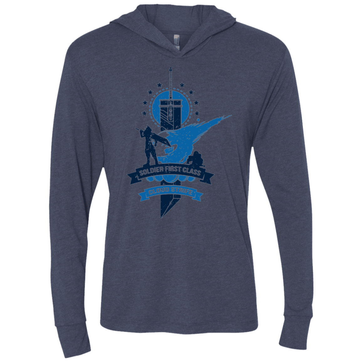 T-Shirts Vintage Navy / X-Small Cloud Strife White Triblend Long Sleeve Hoodie Tee