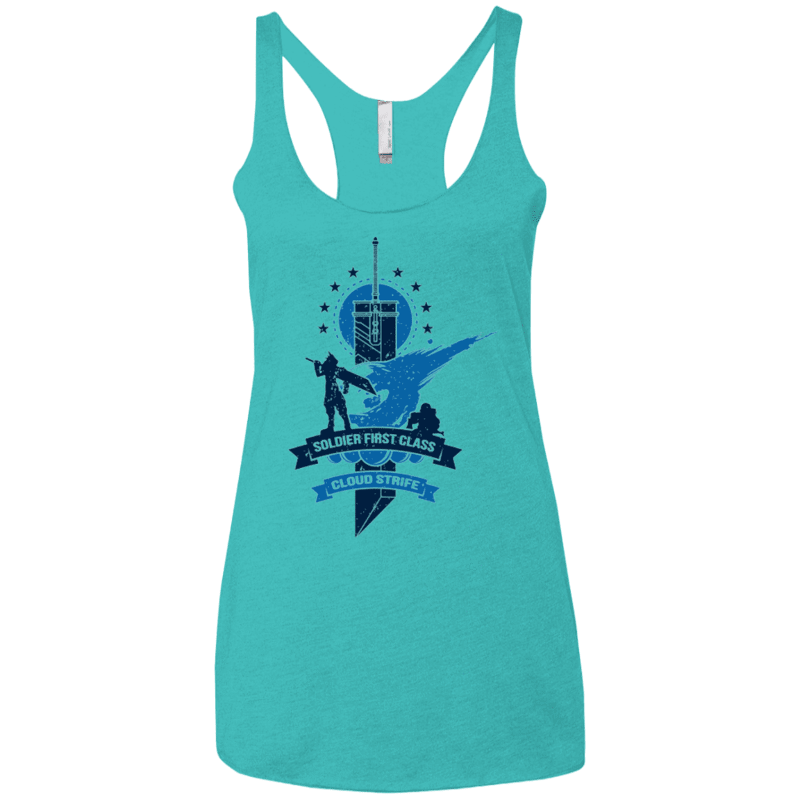 T-Shirts Tahiti Blue / X-Small Cloud Strife White Women's Triblend Racerback Tank
