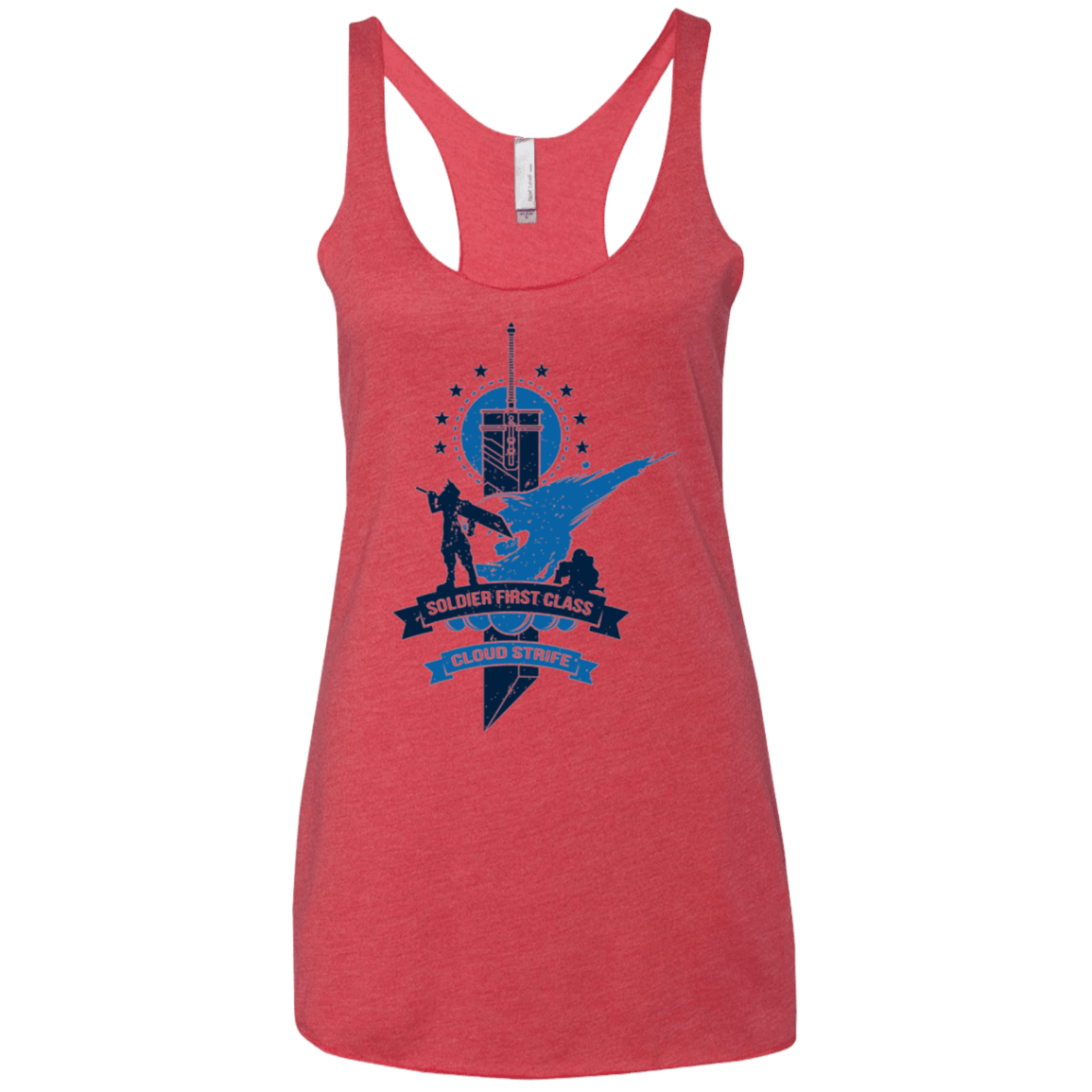 T-Shirts Vintage Red / X-Small Cloud Strife White Women's Triblend Racerback Tank