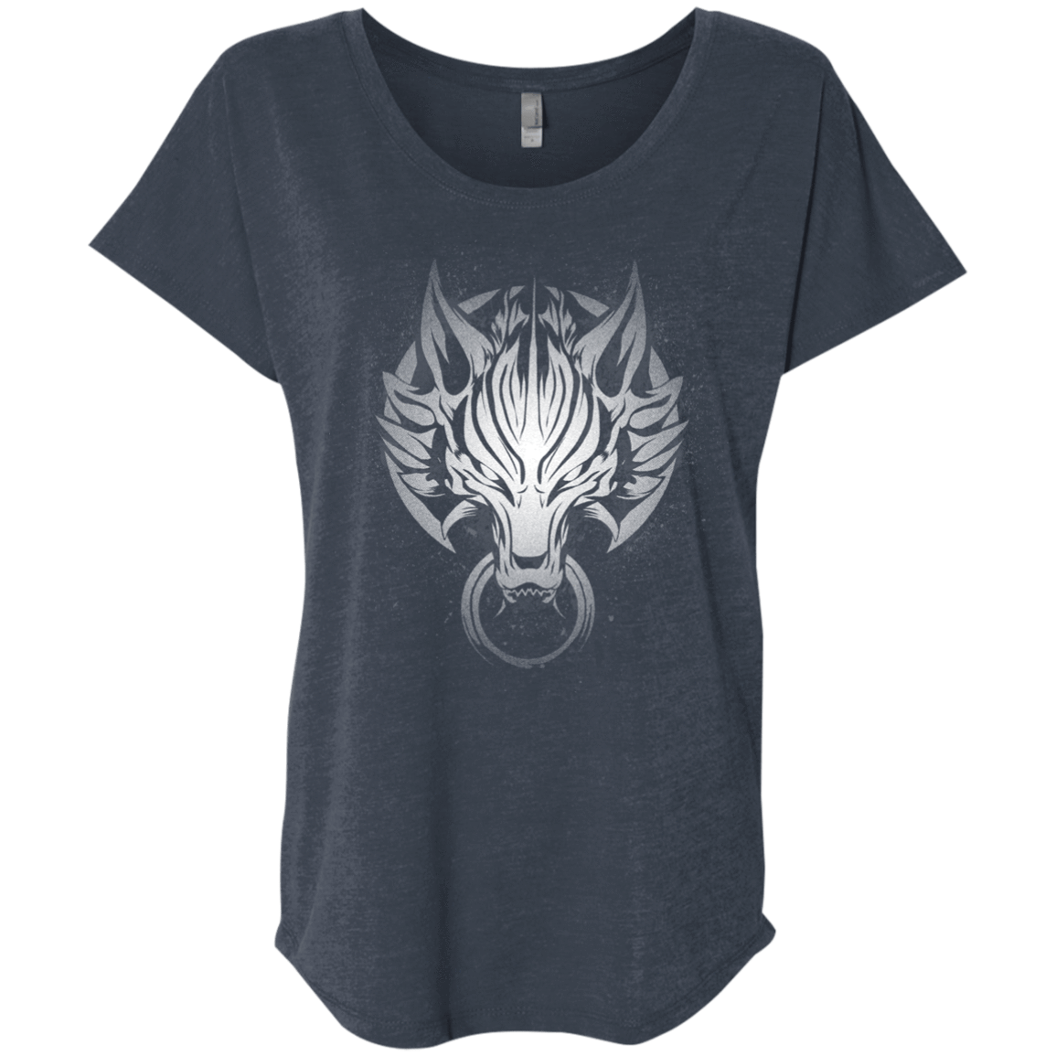 T-Shirts Vintage Navy / X-Small Cloudy Wolf Triblend Dolman Sleeve