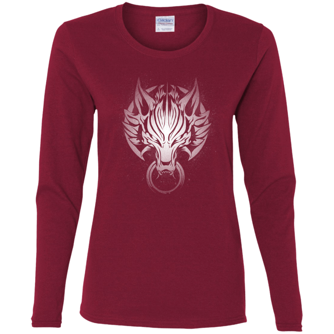 T-Shirts Cardinal / S Cloudy Wolf Women's Long Sleeve T-Shirt