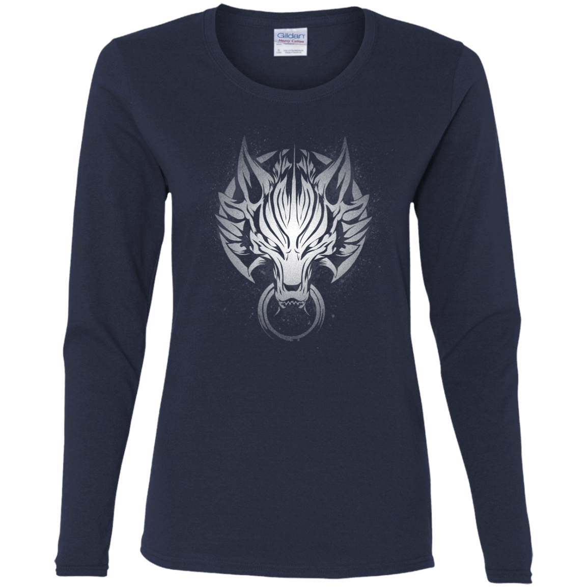 T-Shirts Navy / S Cloudy Wolf Women's Long Sleeve T-Shirt