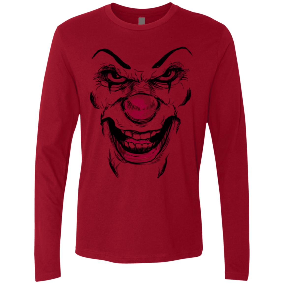 T-Shirts Cardinal / Small Clown Face Men's Premium Long Sleeve