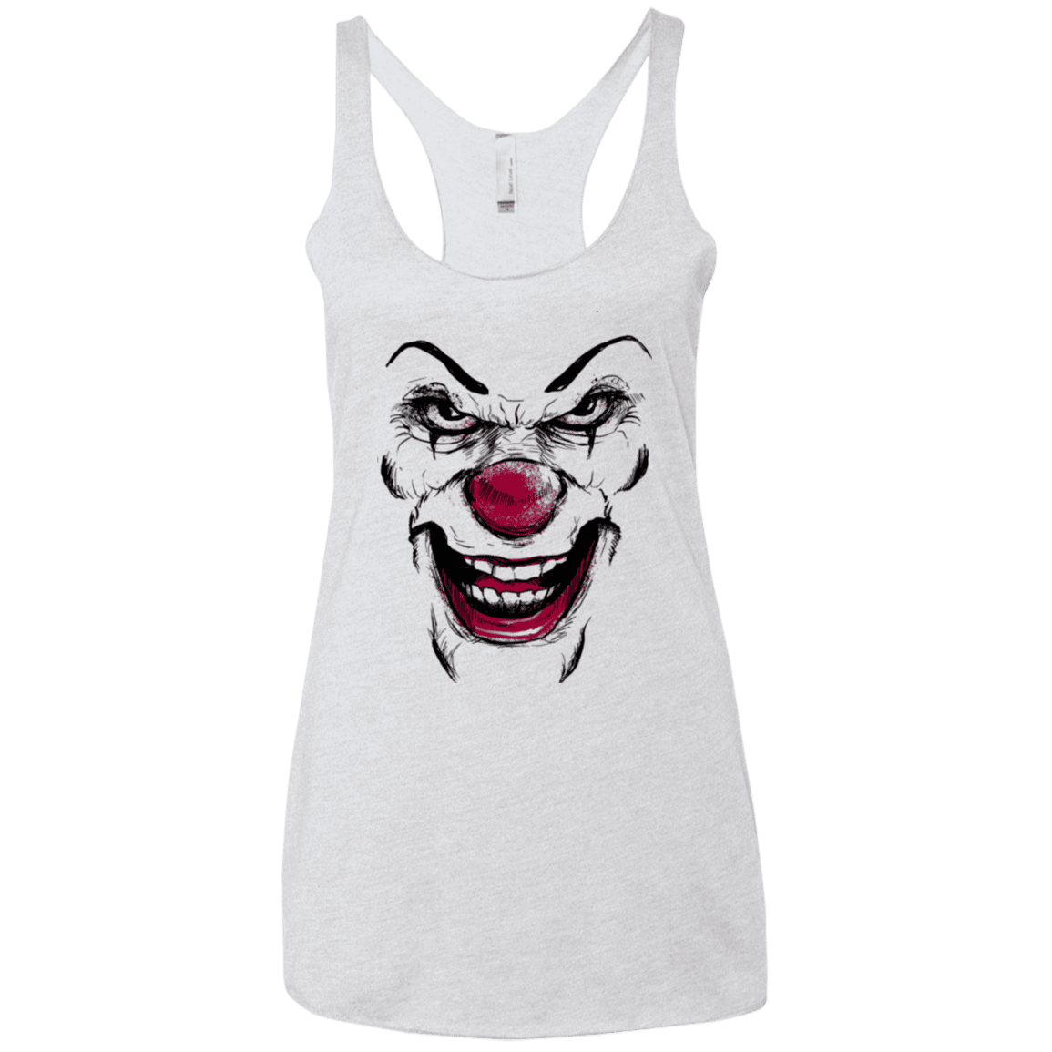 T-Shirts Heather White / X-Small Clown Face Women's Triblend Racerback Tank