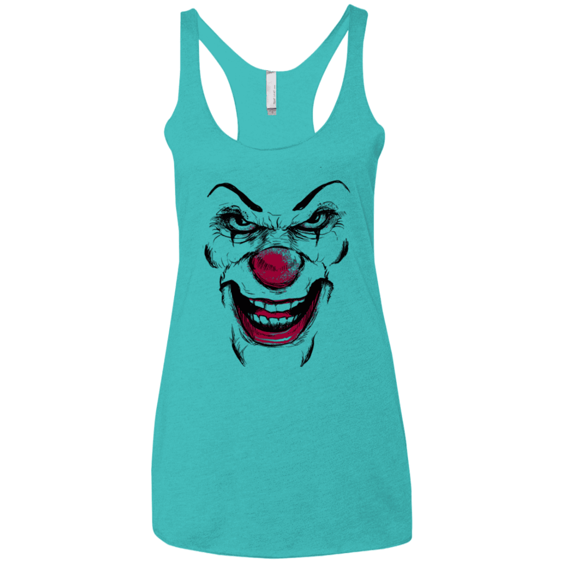 T-Shirts Tahiti Blue / X-Small Clown Face Women's Triblend Racerback Tank