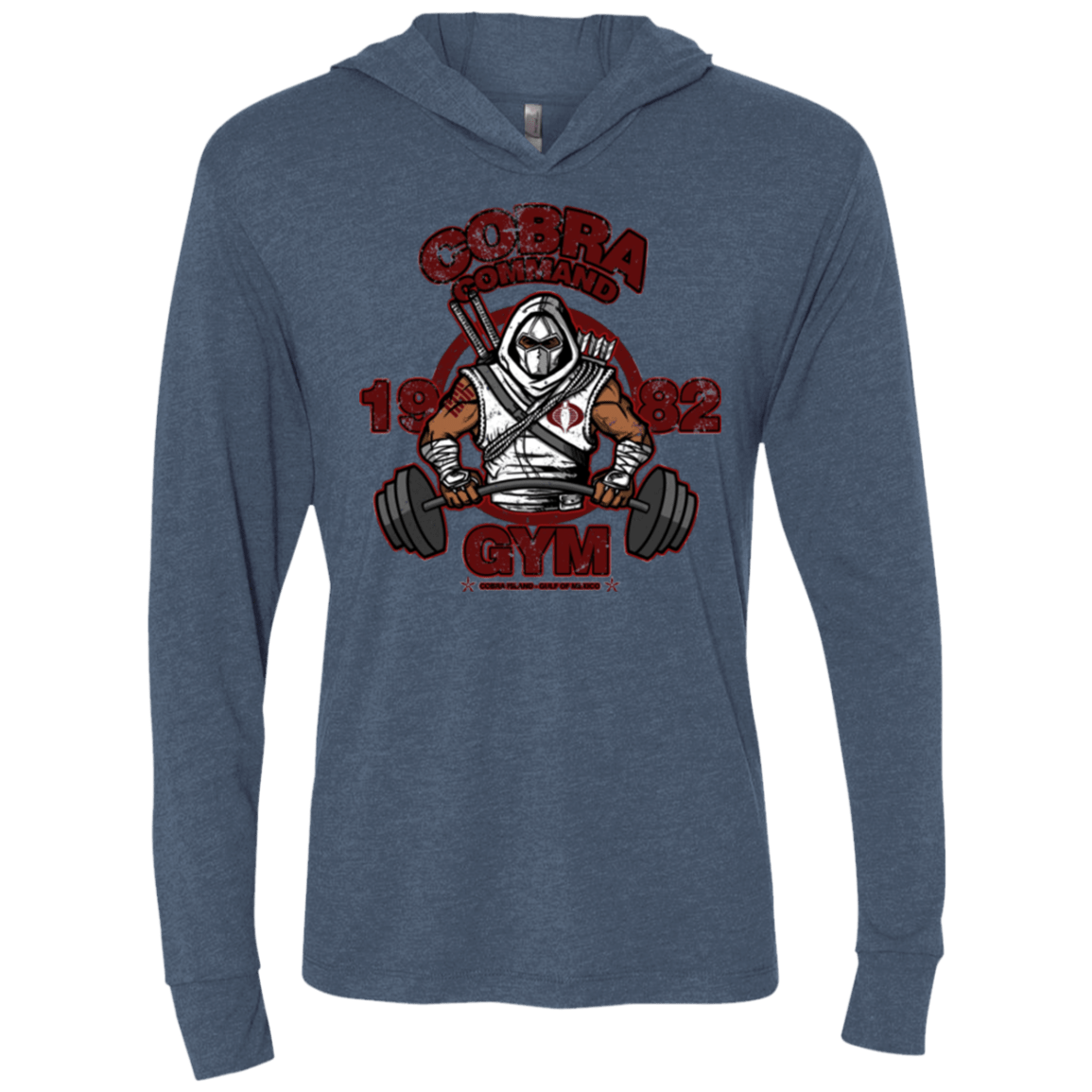 T-Shirts Indigo / X-Small Cobra Command Gym Triblend Long Sleeve Hoodie Tee