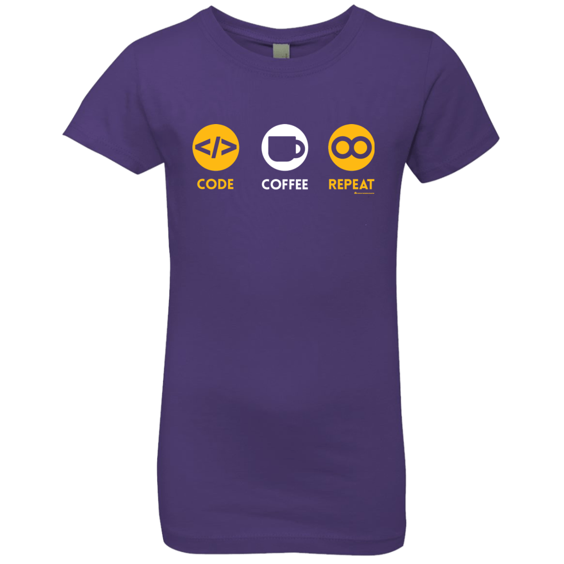 T-Shirts Purple Rush / YXS Code Coffee Repeat Girls Premium T-Shirt