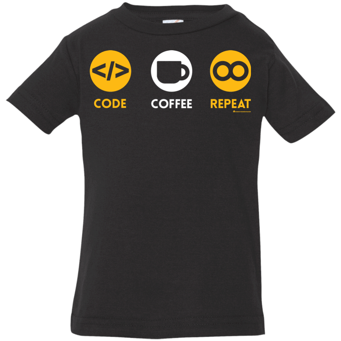 T-Shirts Black / 6 Months Code Coffee Repeat Infant Premium T-Shirt