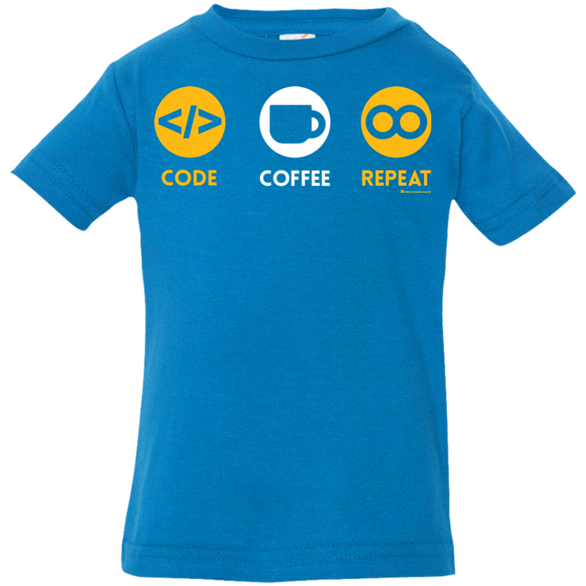 T-Shirts Cobalt / 6 Months Code Coffee Repeat Infant Premium T-Shirt