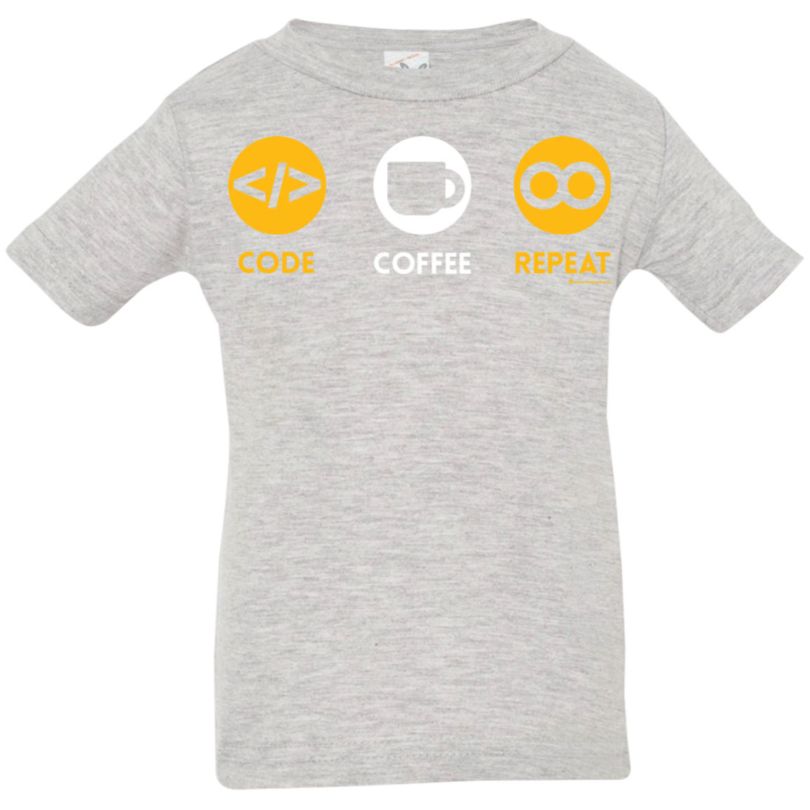 T-Shirts Heather Grey / 6 Months Code Coffee Repeat Infant Premium T-Shirt