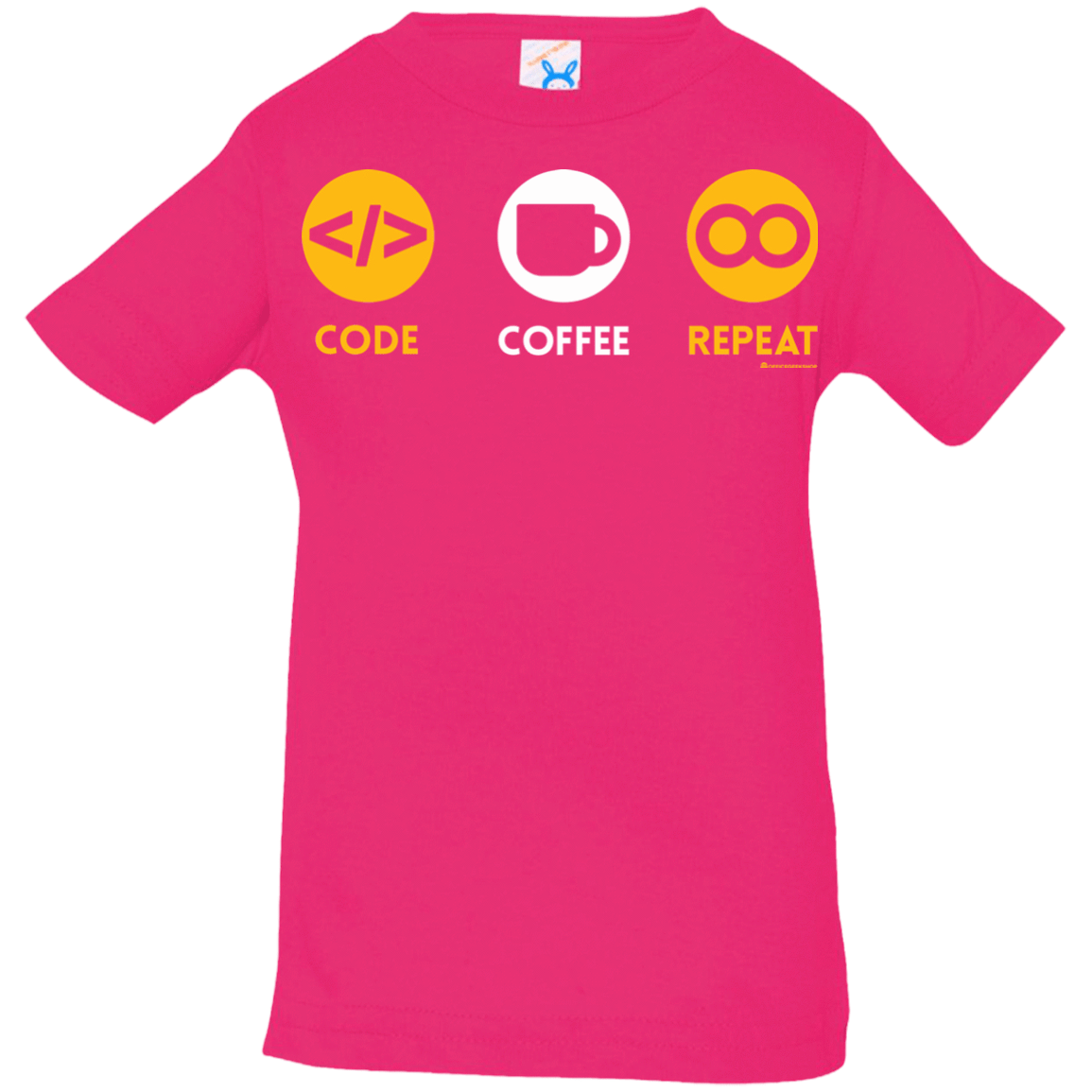 T-Shirts Hot Pink / 6 Months Code Coffee Repeat Infant Premium T-Shirt