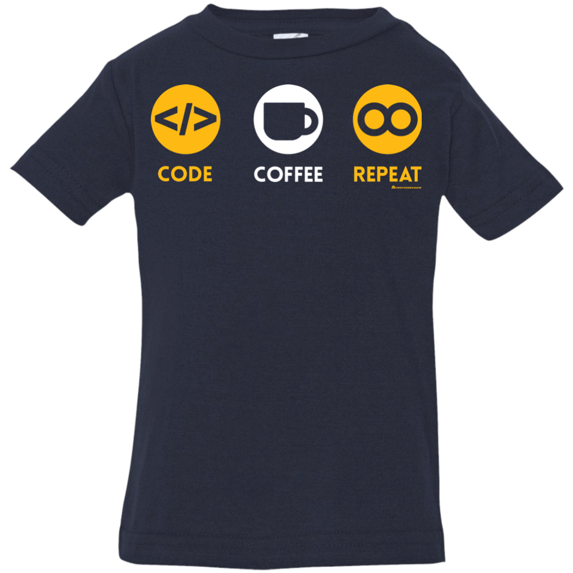 T-Shirts Navy / 6 Months Code Coffee Repeat Infant Premium T-Shirt