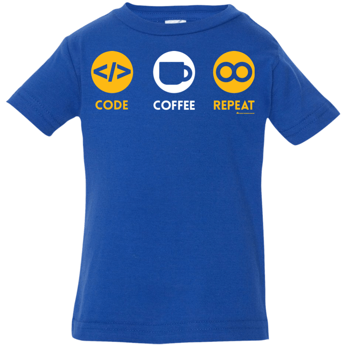 T-Shirts Royal / 6 Months Code Coffee Repeat Infant Premium T-Shirt