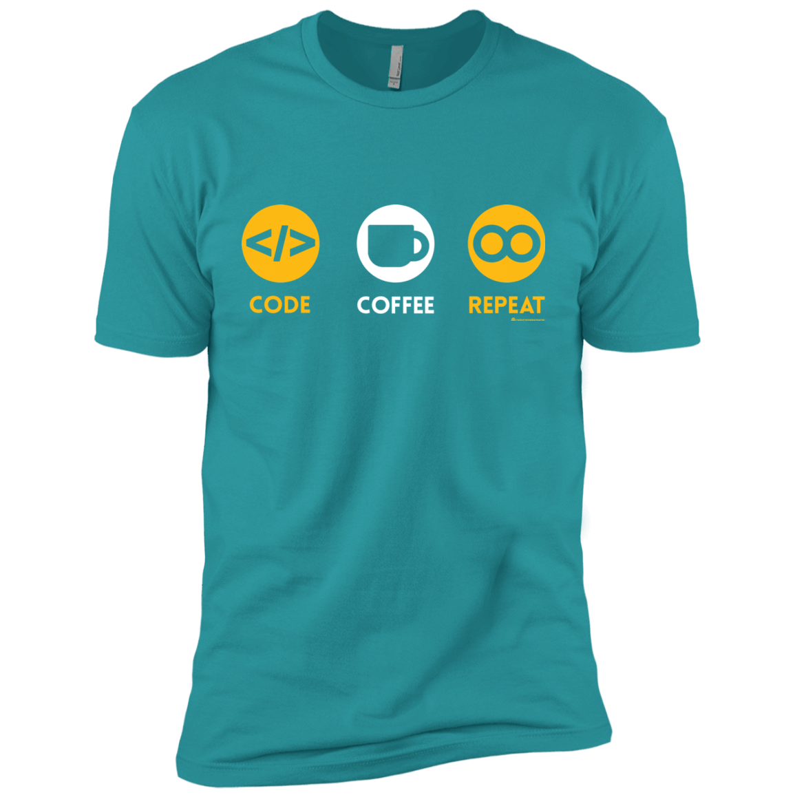 T-Shirts Tahiti Blue / X-Small Code Coffee Repeat Men's Premium T-Shirt