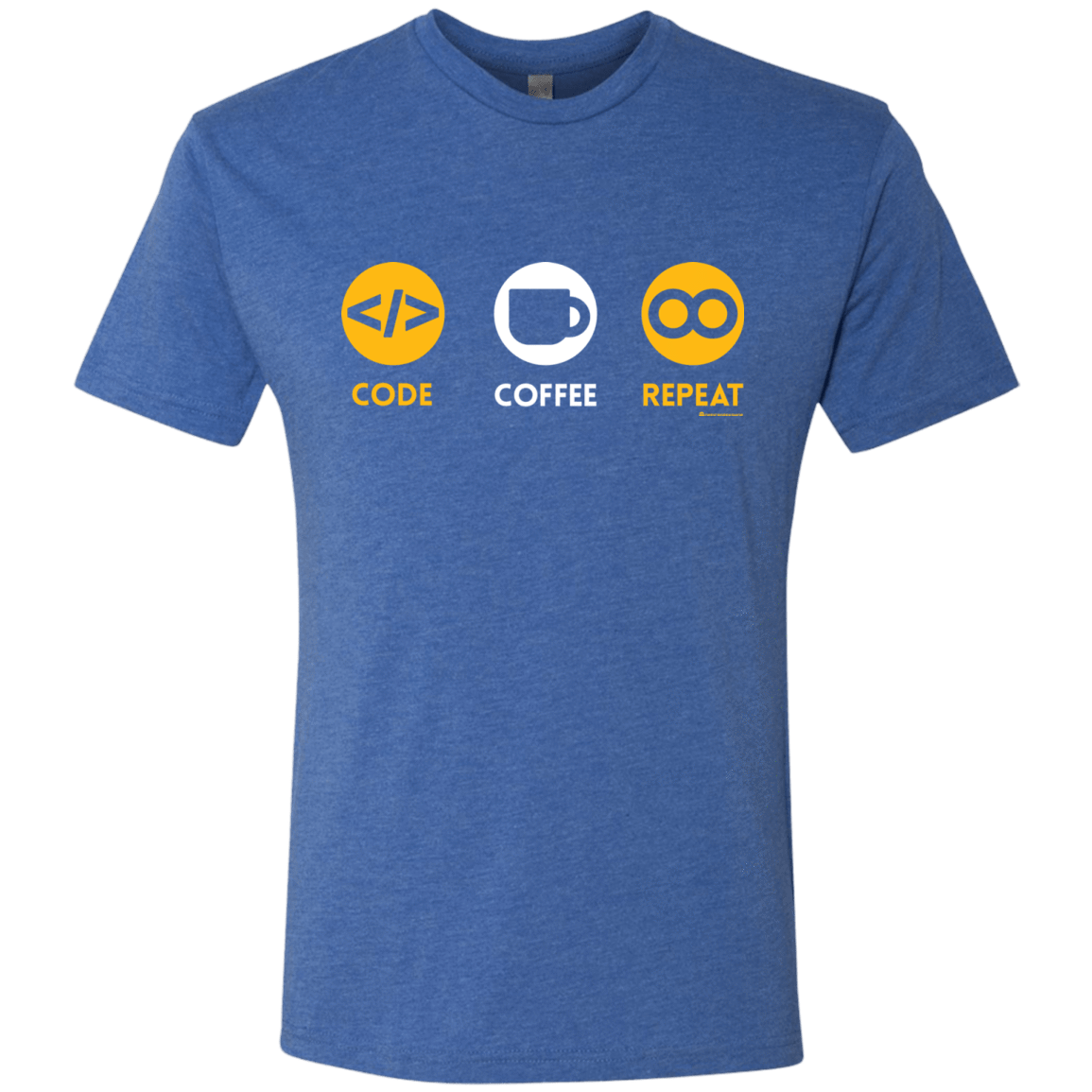 T-Shirts Vintage Royal / Small Code Coffee Repeat Men's Triblend T-Shirt